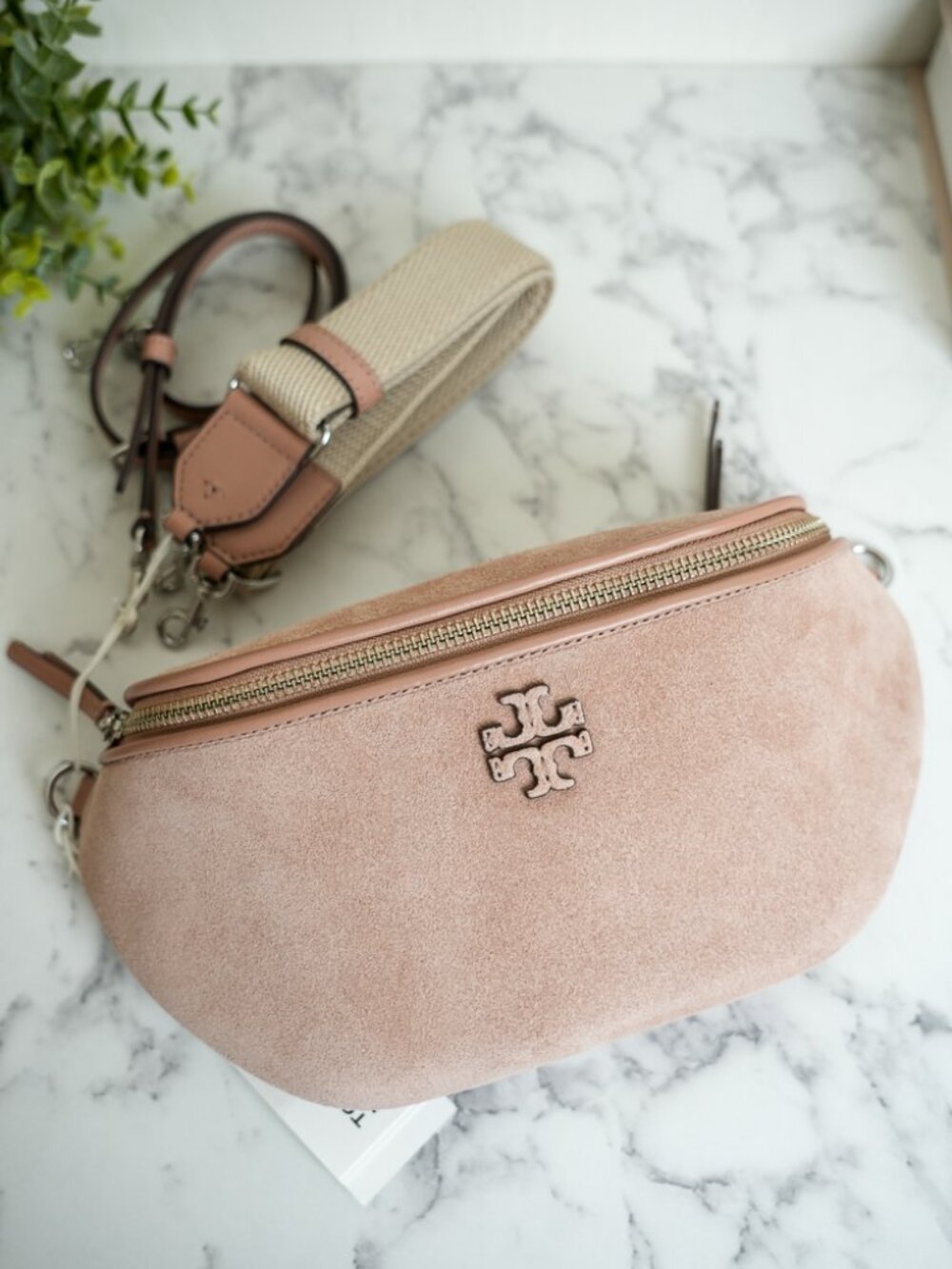 Tory Burch Thea Suede Belt Bag in Malva NWT